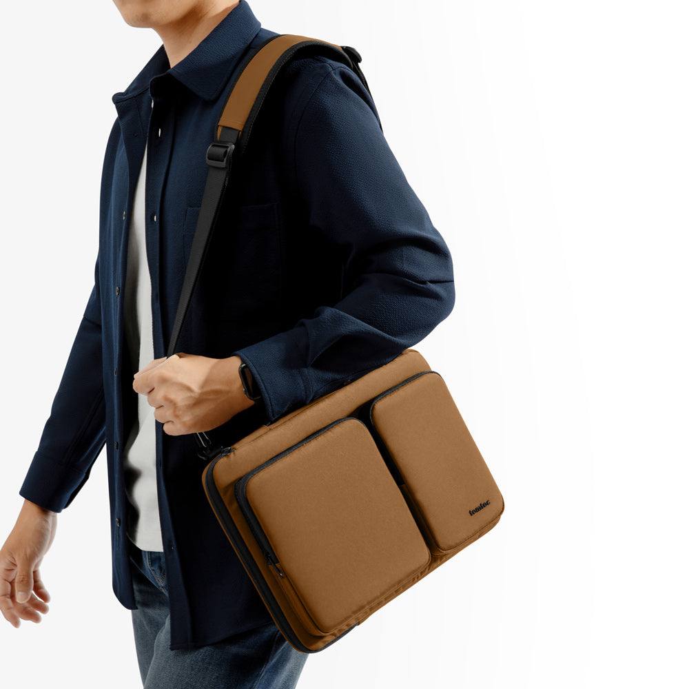 Tomtoc Defender A42 Laptop Bag - Brown 15 to 16 Inch