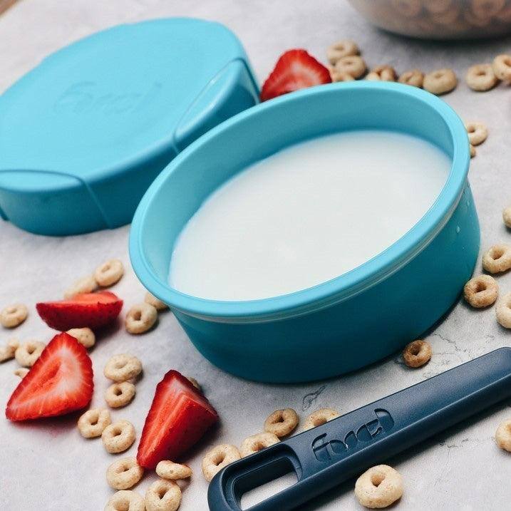 Trudeau Fuel Cereal & Milk Pot - Tropical Blue