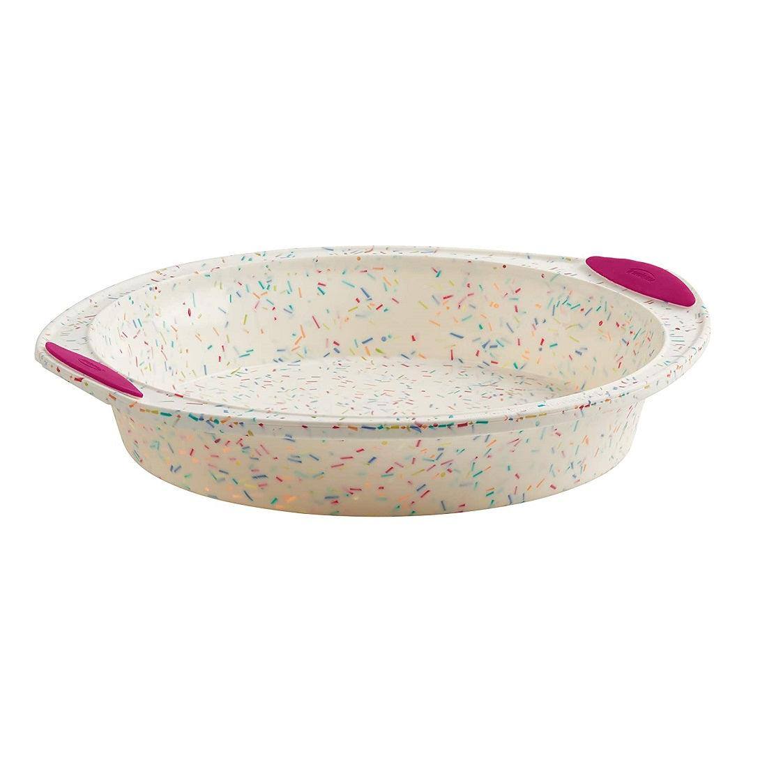 Trudeau Structure Silicone Round Cake Pan - White Confetti