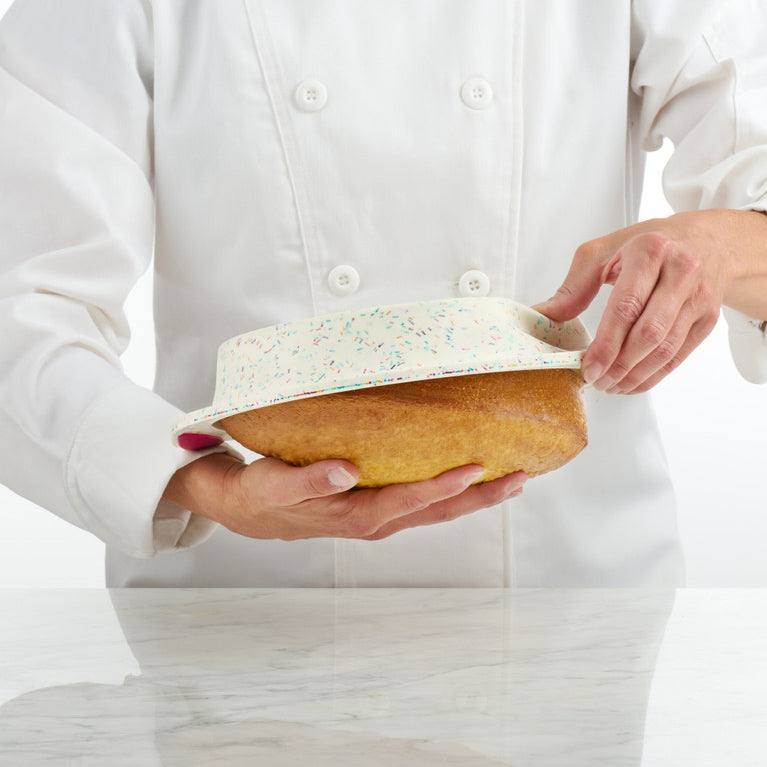 Trudeau Structure Silicone Round Cake Pan - White Confetti