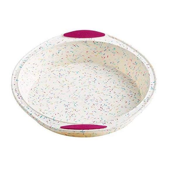 Trudeau Structure Silicone Round Cake Pan - White Confetti