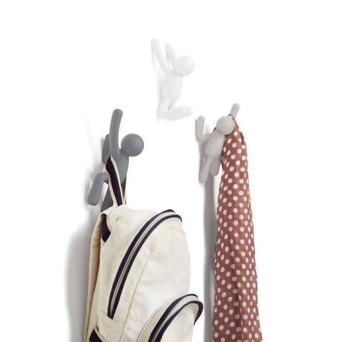 Umbra Buddy Hooks, Set of 3 - Assorted Grey