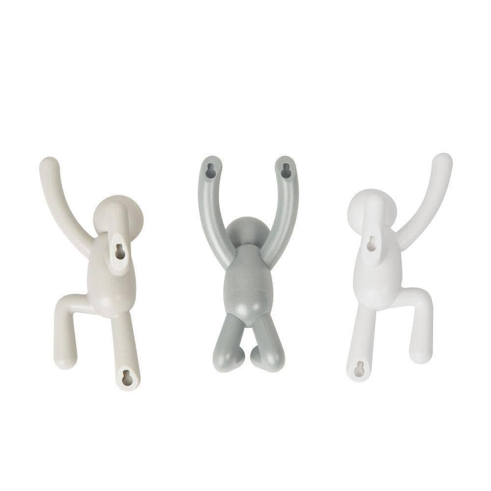 Umbra Buddy Hooks, Set of 3 - Assorted Grey