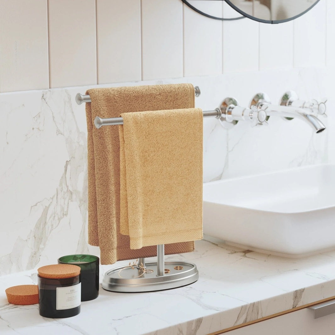 Palm Double Towel Tree - Nickel