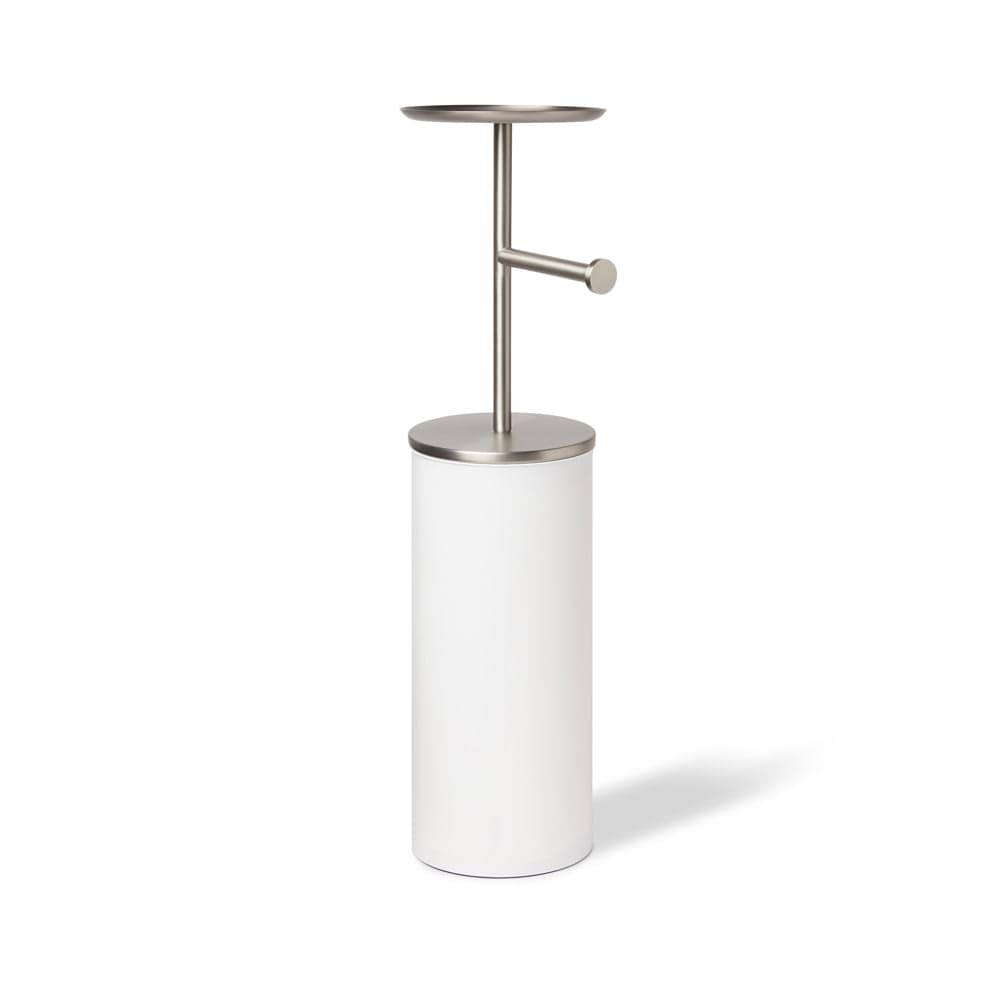 Umbra Portaloo Toilet Paper Stand with Storage - White & Nickel