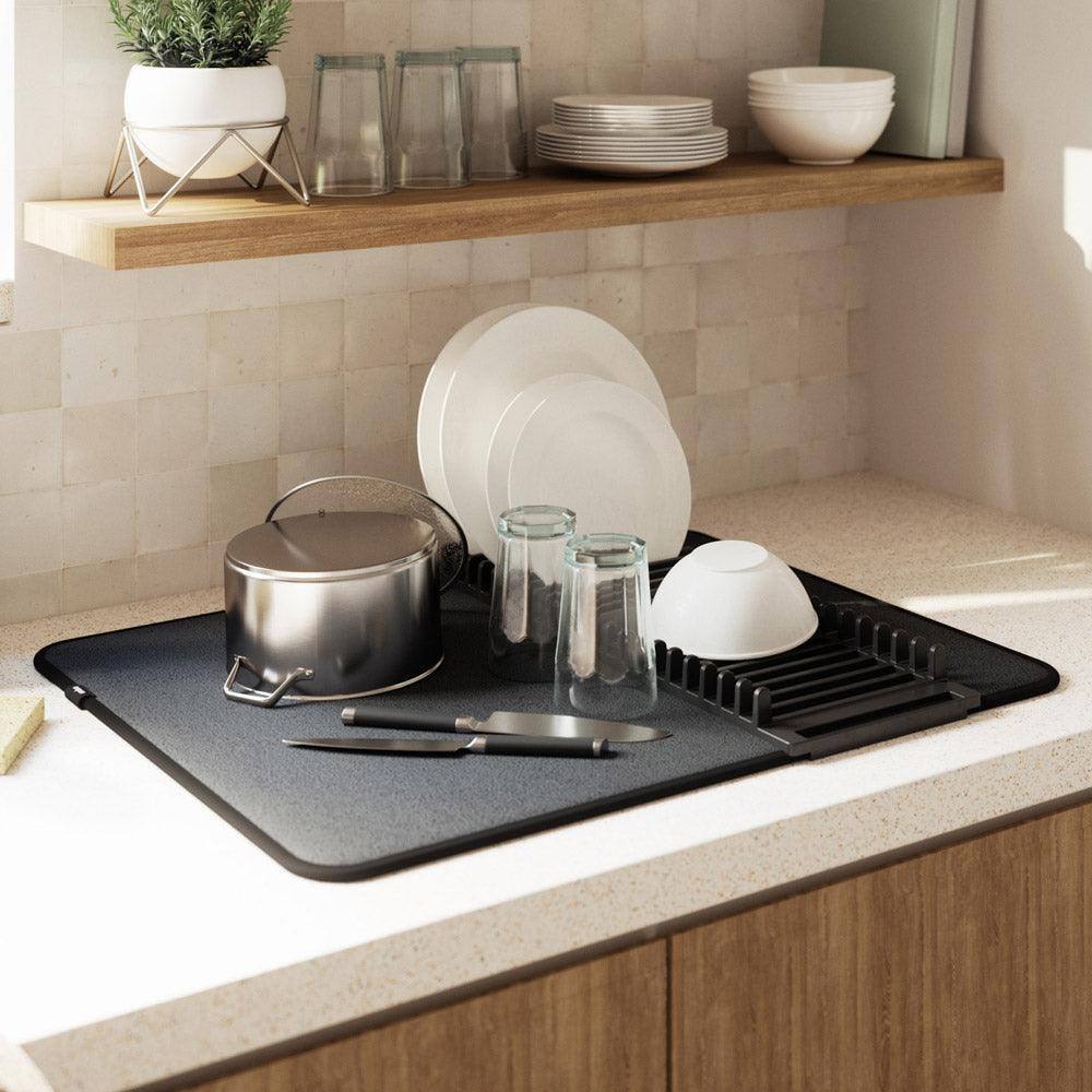 Umbra Udry Dish Drying Mat Black