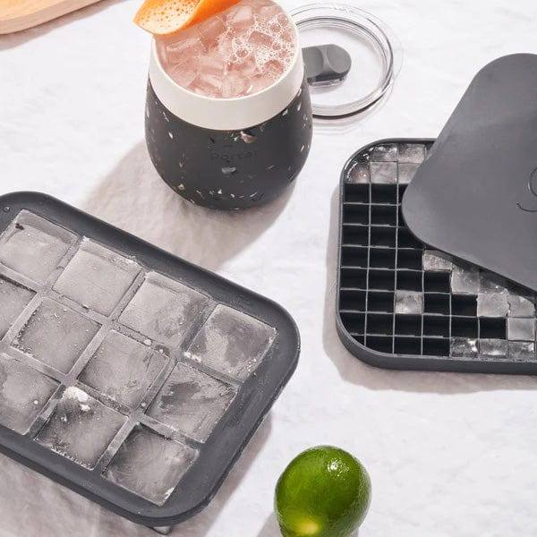 W & P Cocktail Ice Tray Set: Petal + Crystal Charcoal