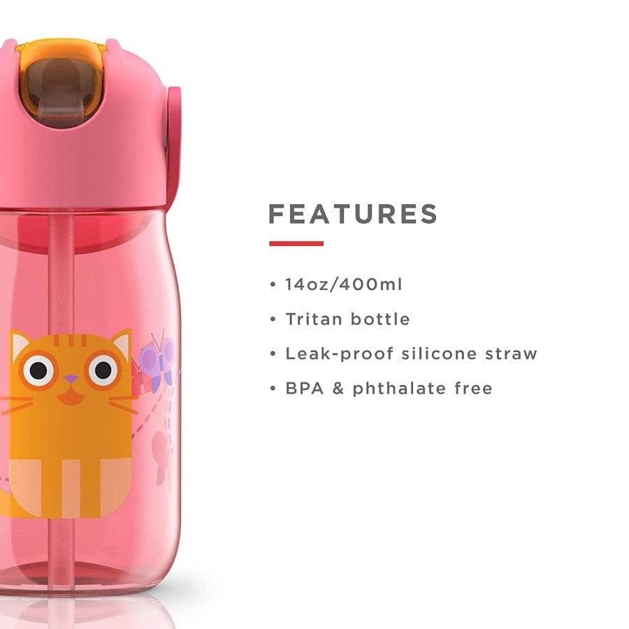 Zoku Kids Flip Straw Bottle - Pink