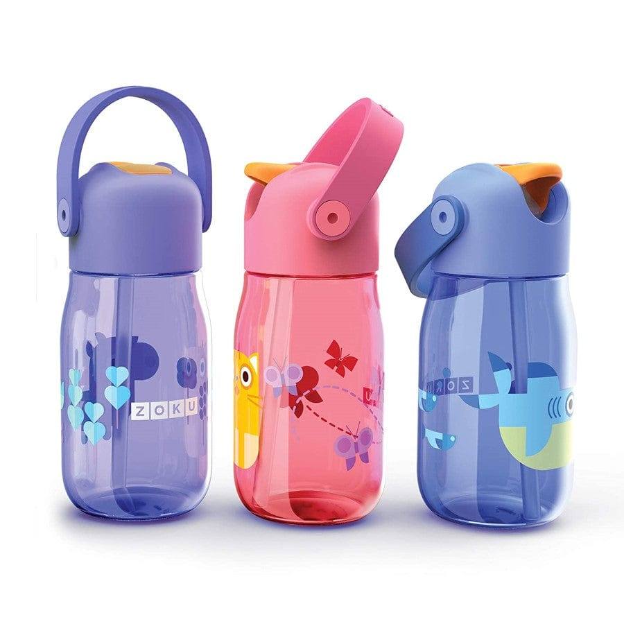 Zoku Kids Flip Straw Bottle - Pink