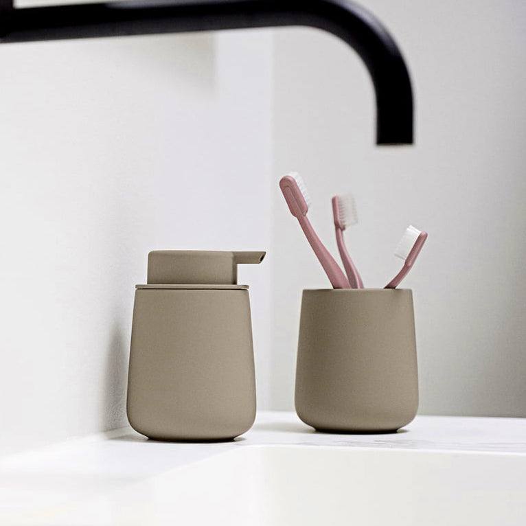Zone Denmark Nova One Toothbrush Tumbler - Taupe