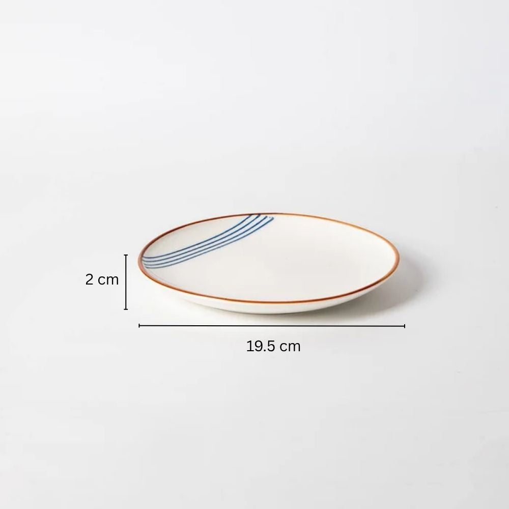 Tide Quarter Plate - White & Blue