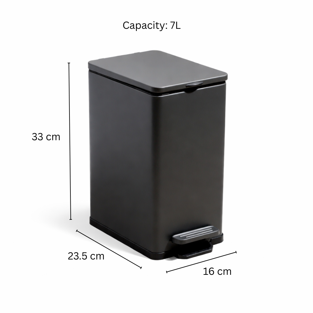 Nori Slim Pedal Bin 7L - Dark Grey