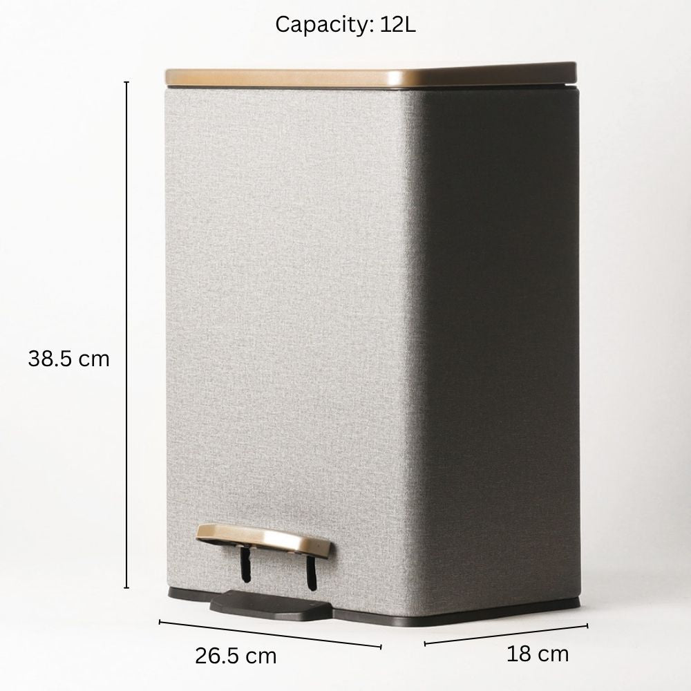 Duos Textured Pedal Bin 12L - Grey
