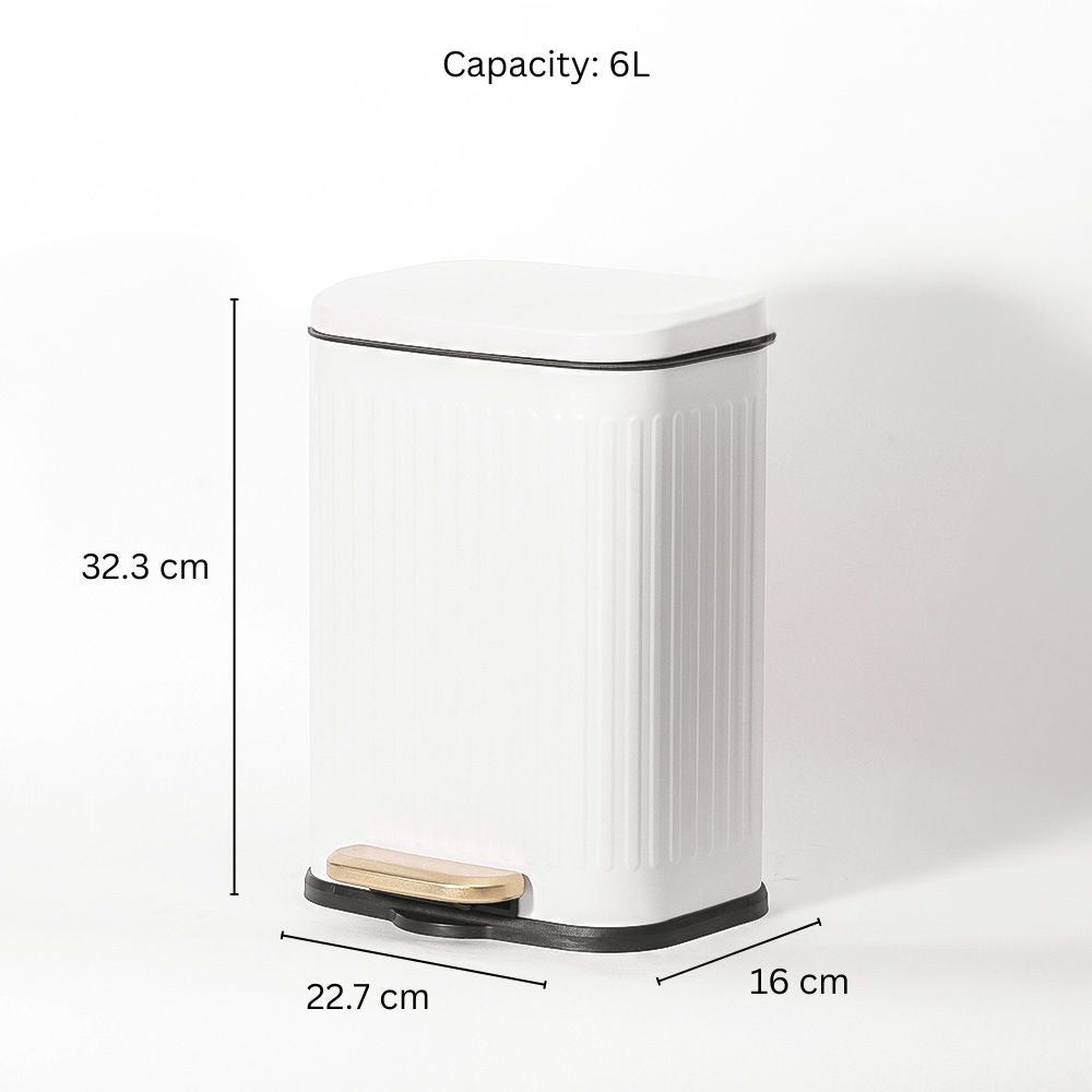 Alois Lines Pedal Bin 6L - White
