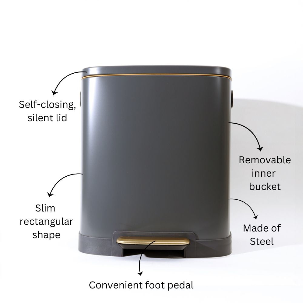 Monte Pedal Bin 38L - Dark Grey