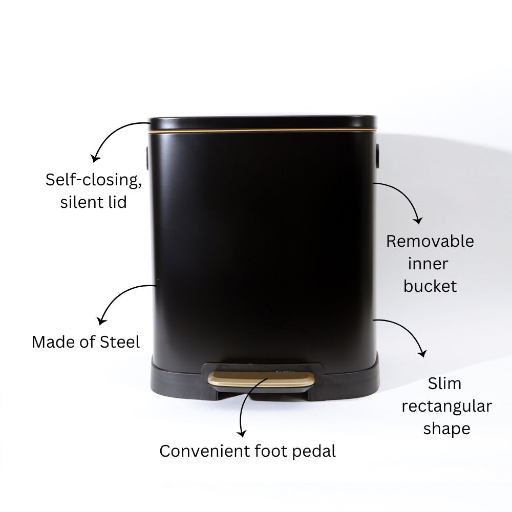 Monte Pedal Bin 38L - Black