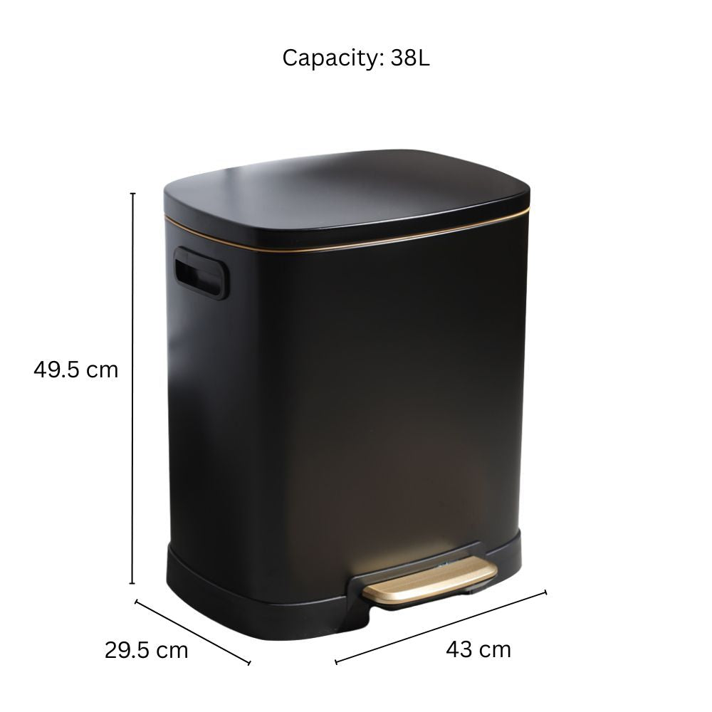 Monte Pedal Bin 38L - Black