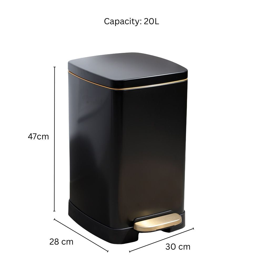 Monte Slim Pedal Bin 20L - Black