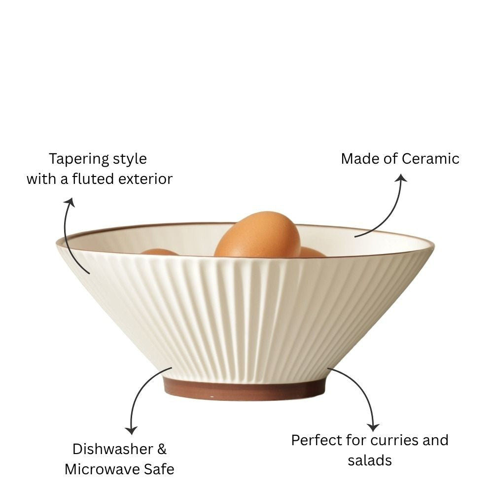 Vesper Serving Bowl - Cream Brown