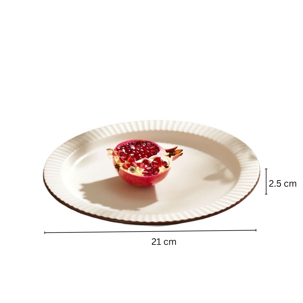 Vesper Quarter Plate - Cream Brown