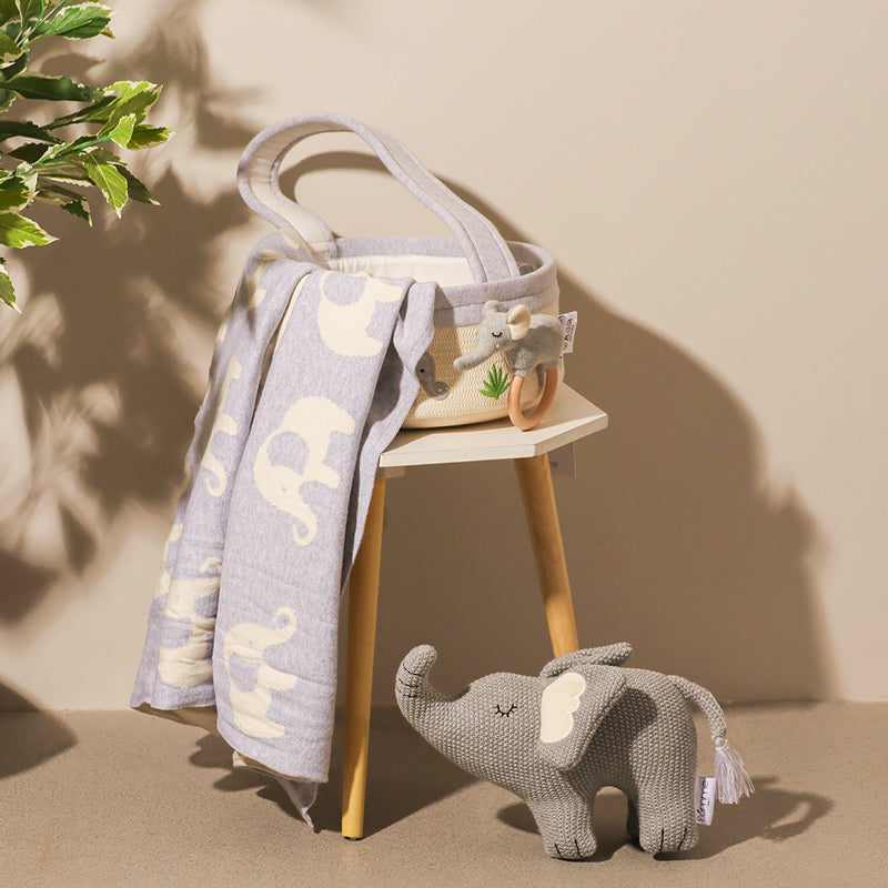 4-Piece Gift Basket - Grey Elephant