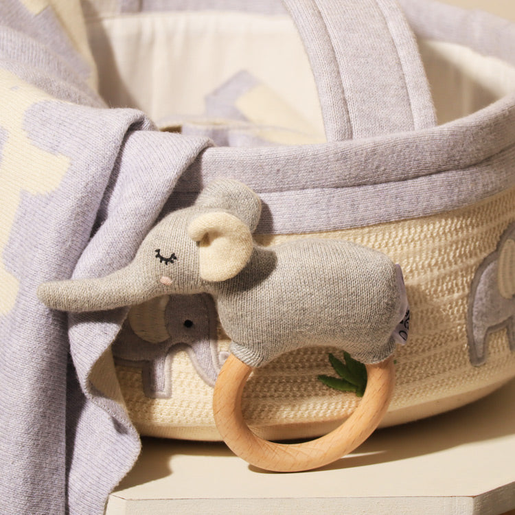 4-Piece Gift Basket - Grey Elephant