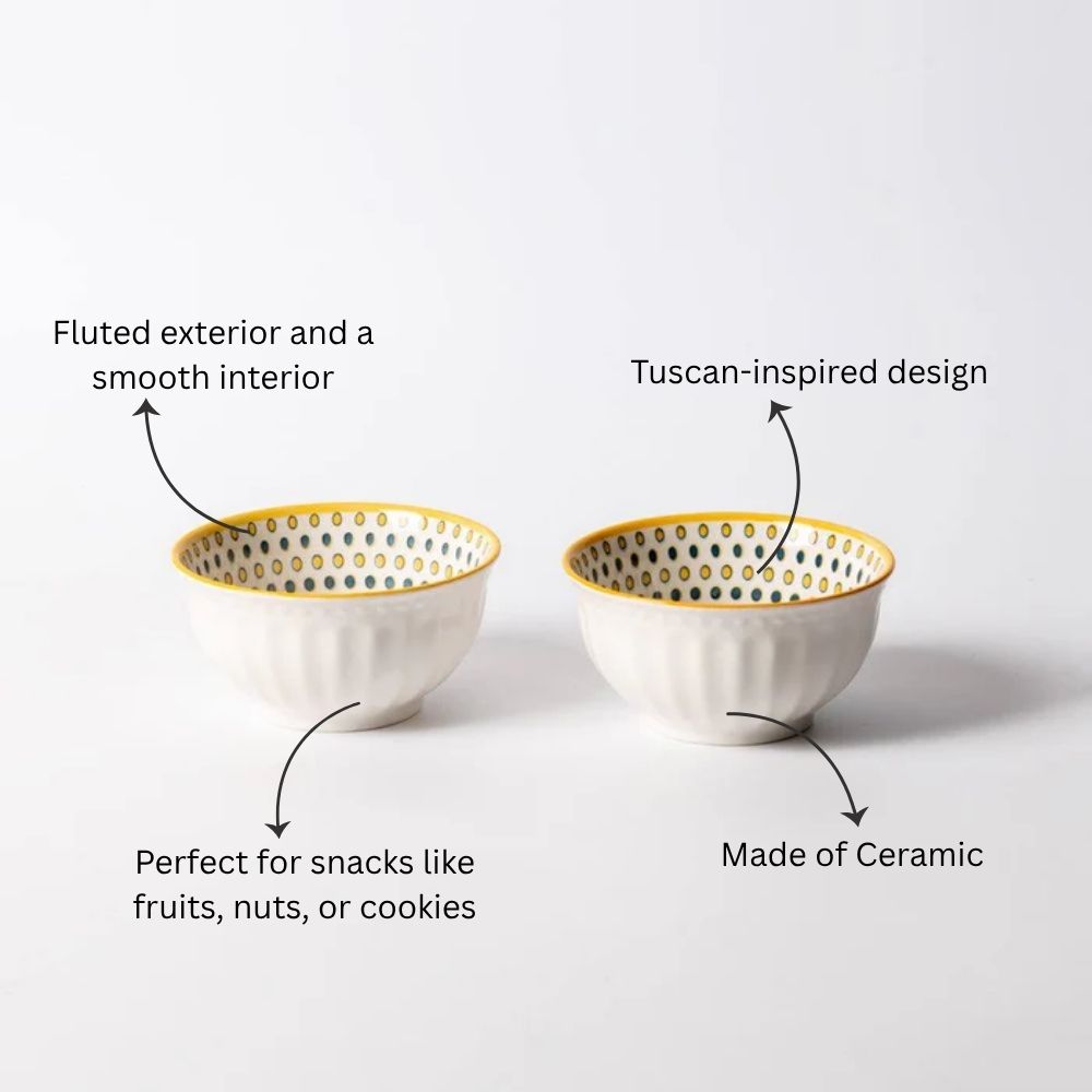 Tuscan Dotted Small Bowls, Set of 2