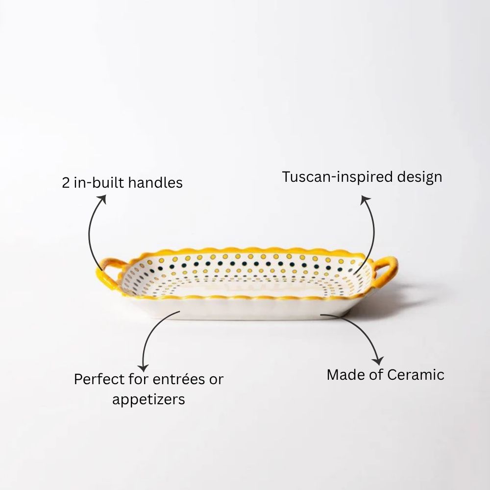 Tuscan Dotted Rectangular Serving Pan