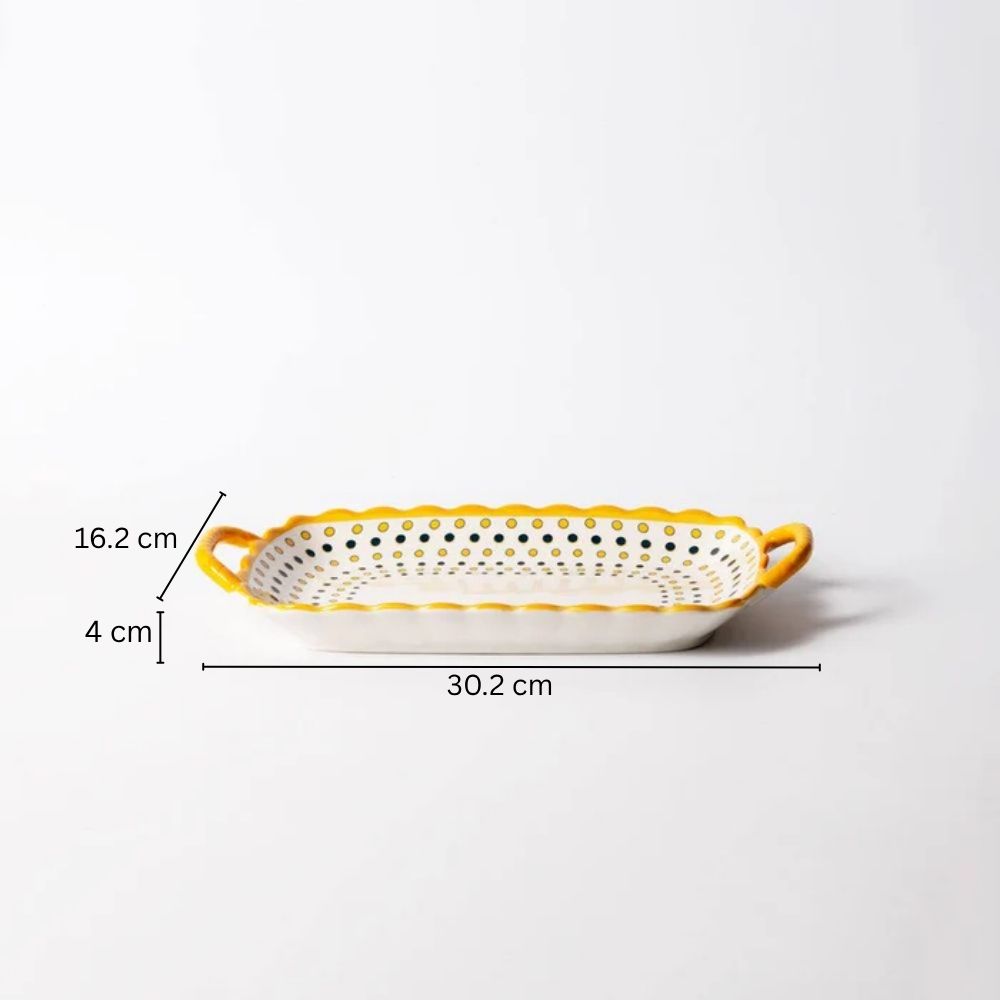 Tuscan Dotted Rectangular Serving Pan