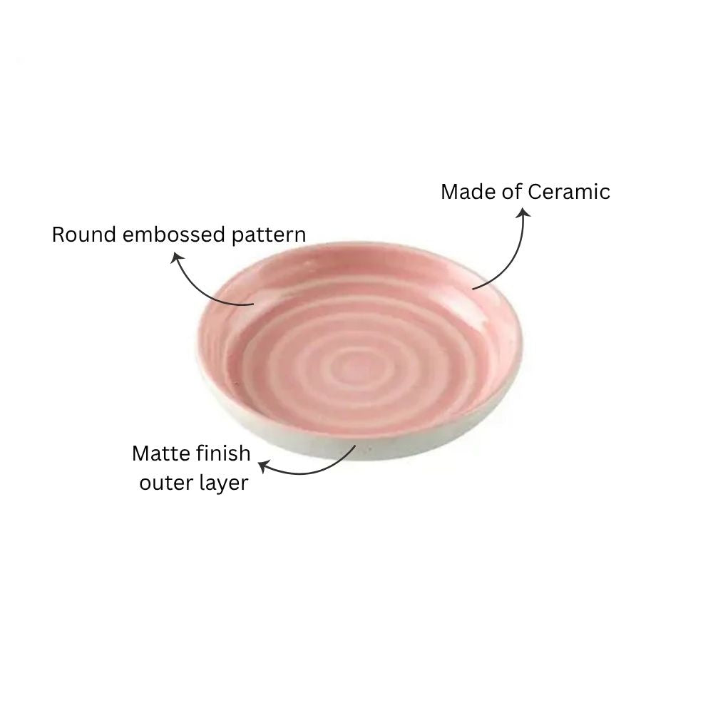 Ripple Small Dip Plates, Set of 2 - Pink