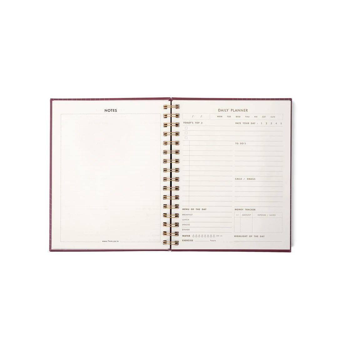 7mm Daily Planner - Burgundy Boss