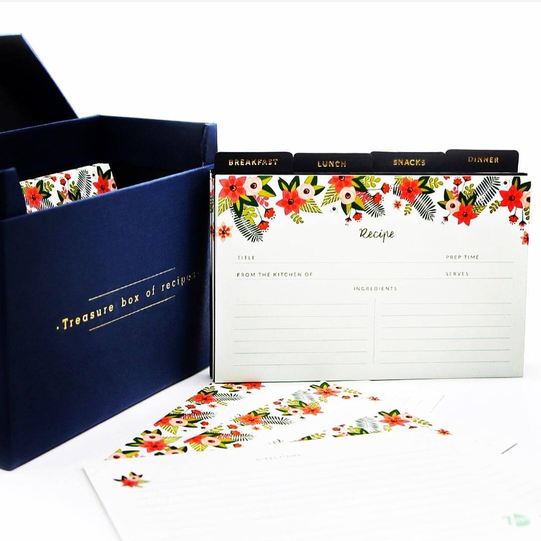 7mm Recipe Box Small - Navy Blue