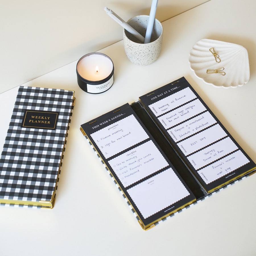 7mm Slim Weekly Planner - Checkmate