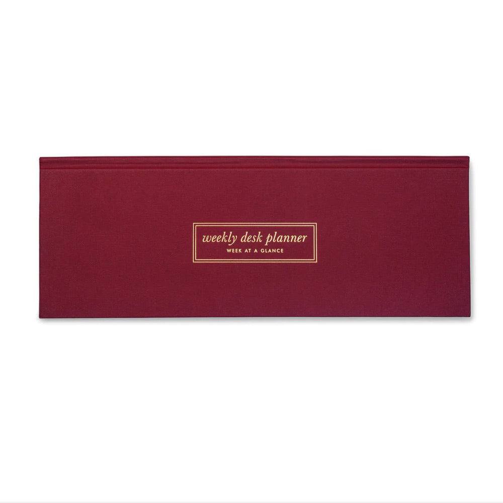 7mm Weekly Desk Planner - Burgundy