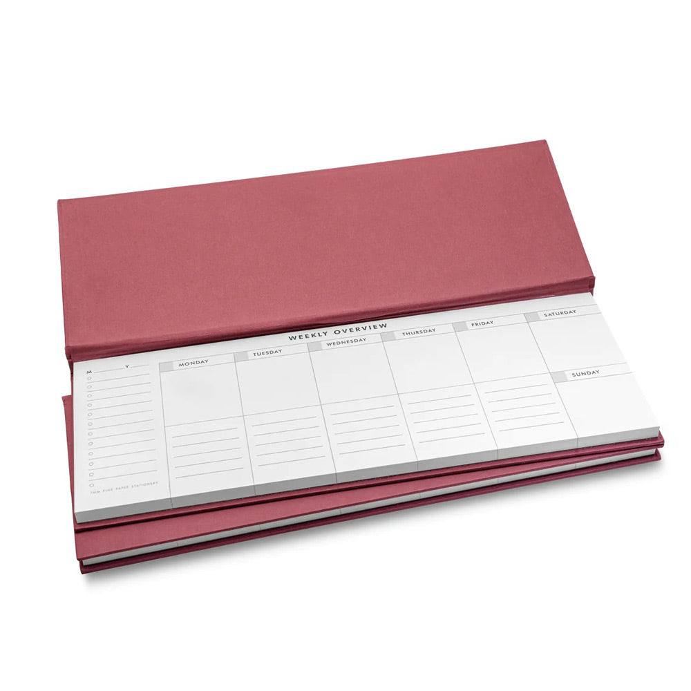 7mm Weekly Desk Planner - Burgundy