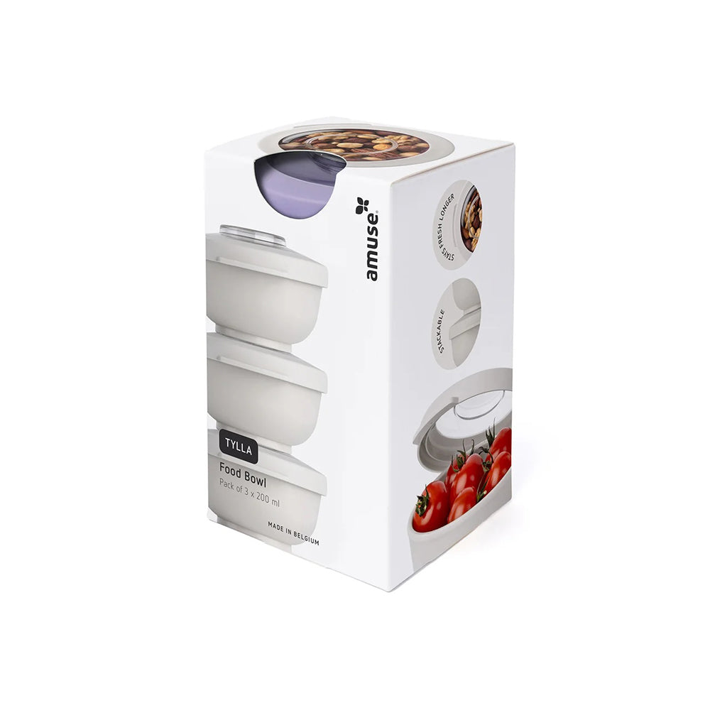Tylla Storage Bowls with Lid 200ml, Set of 3 - Lavender