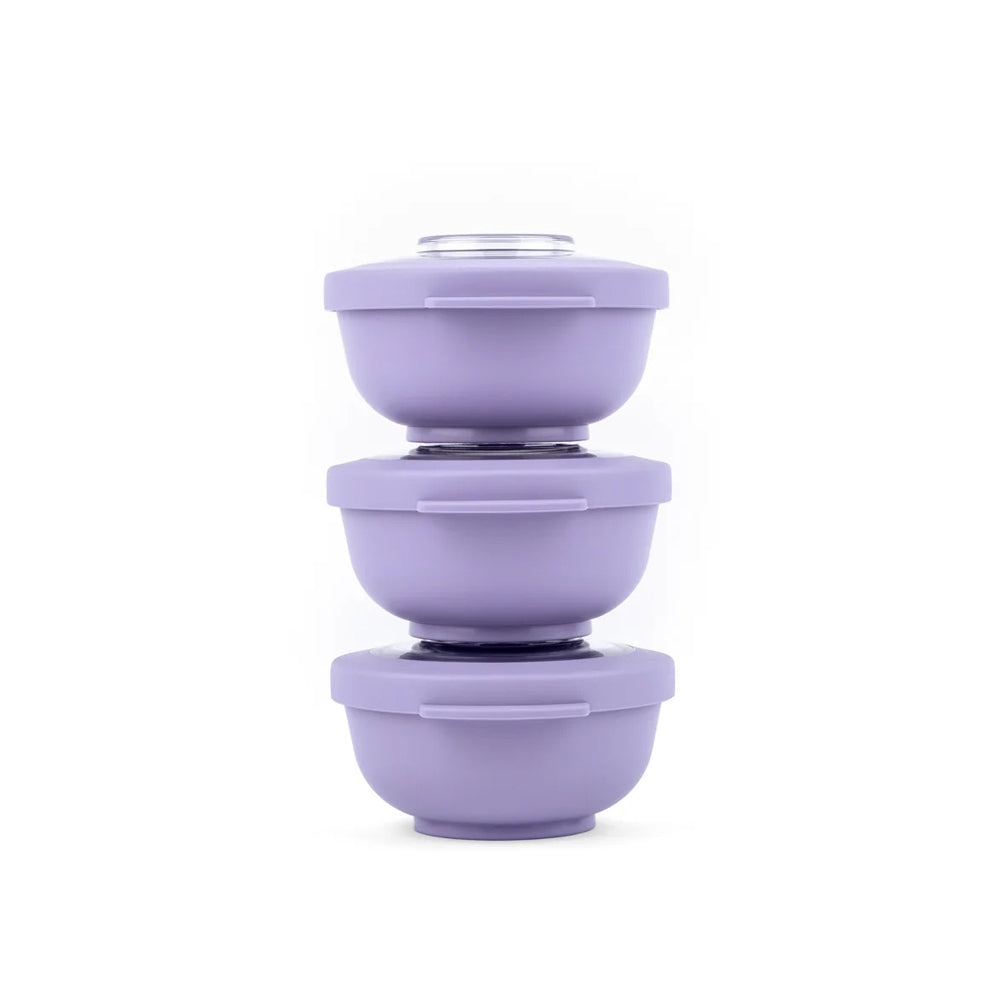 Tylla Storage Bowls with Lid 200ml, Set of 3 - Lavender