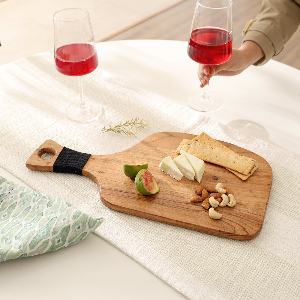 Acacia Wood Paddle Chopping Board - Natural Black