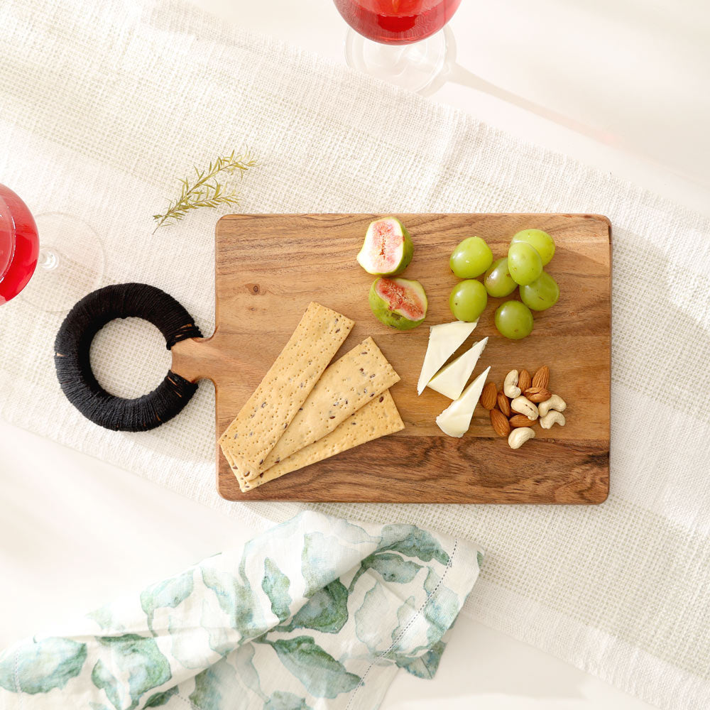 Acacia Wood Rectangular Chopping Board - Natural Black