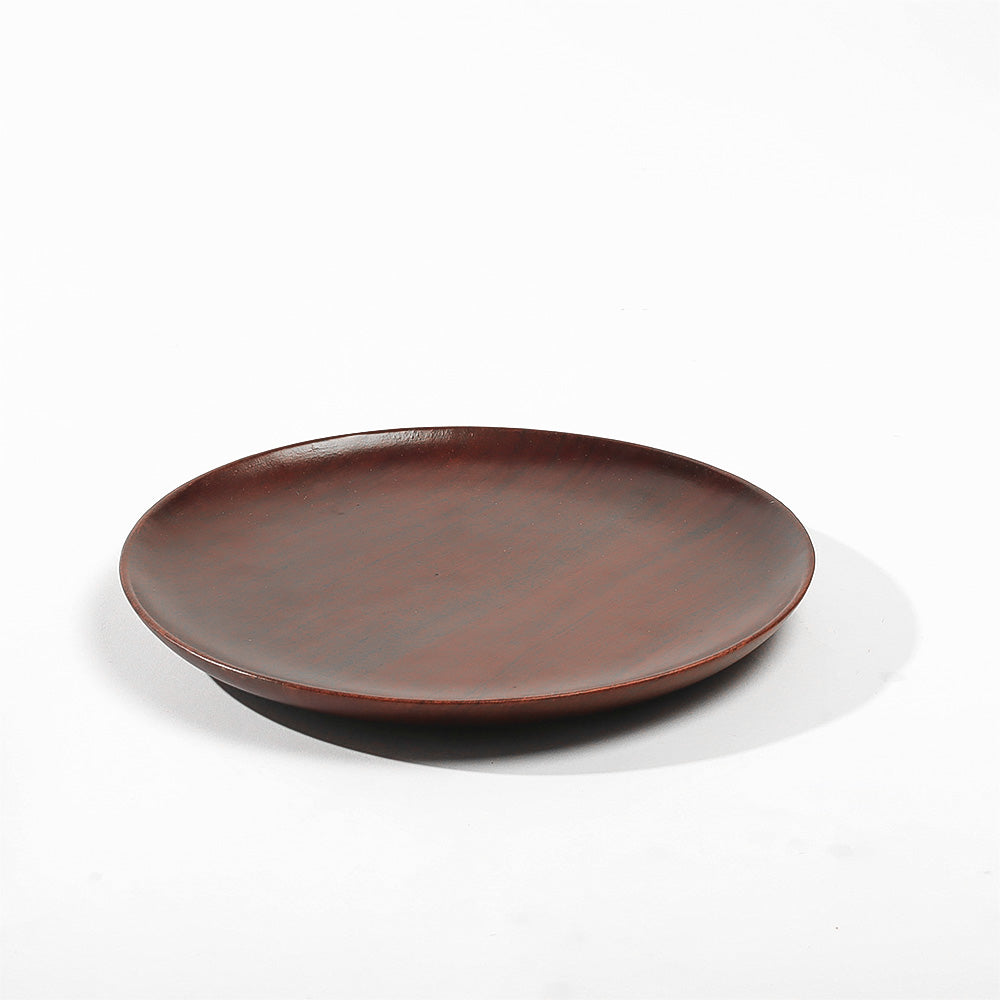 Acacia Wood Round Serving Plate - Walnut