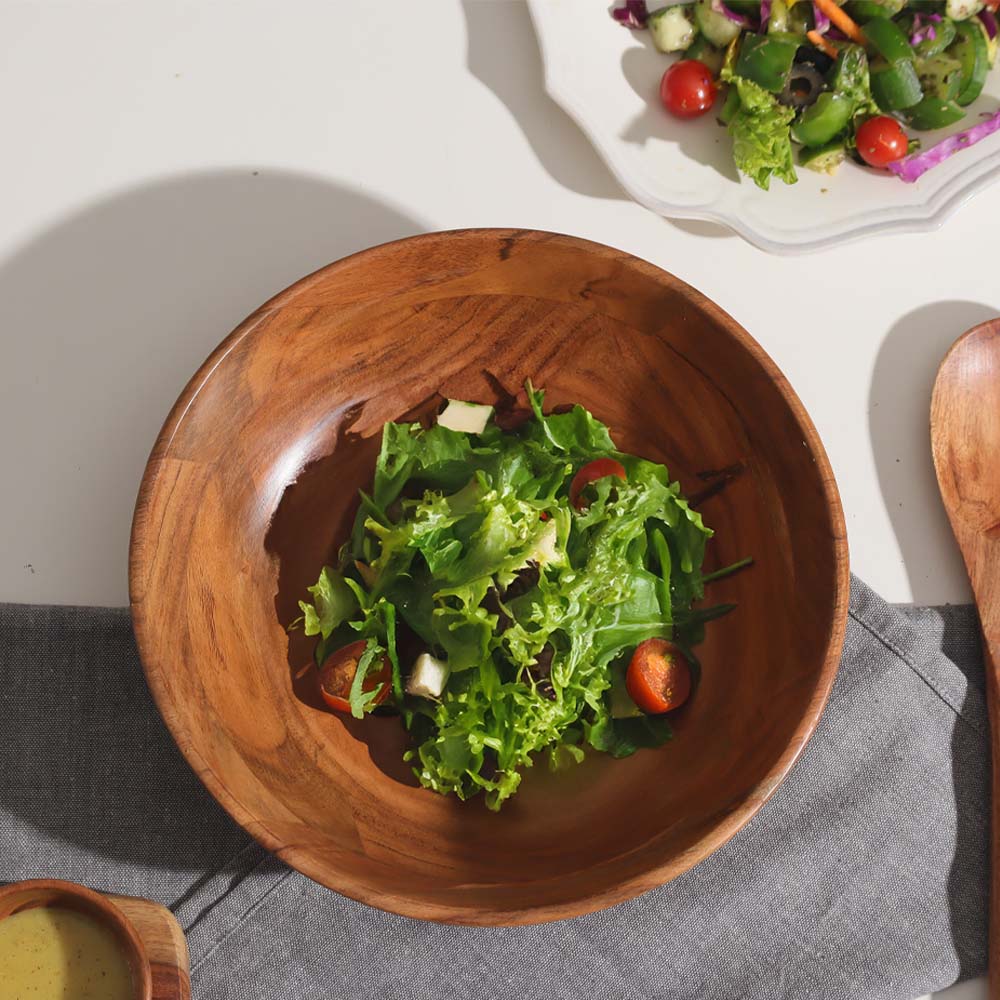 Acacia Wood Salad Bowl - Oak