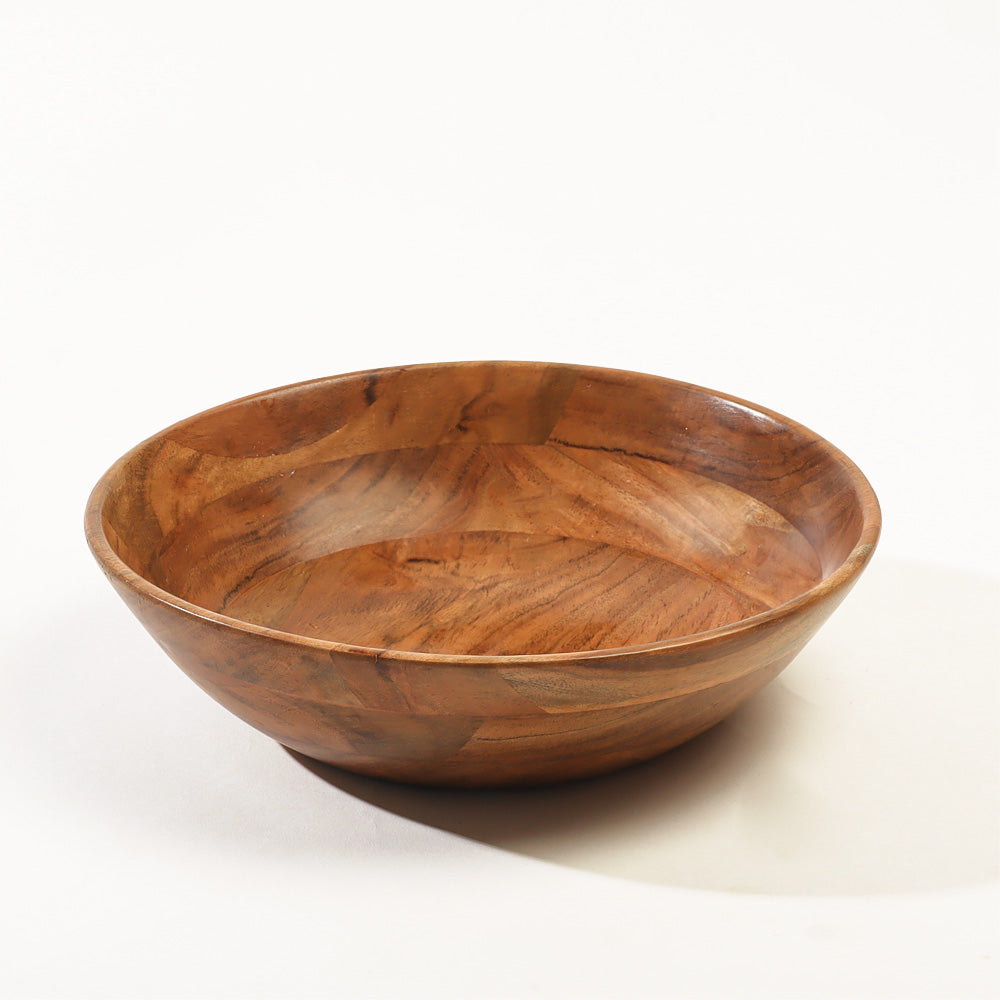 Acacia Wood Salad Bowl - Oak