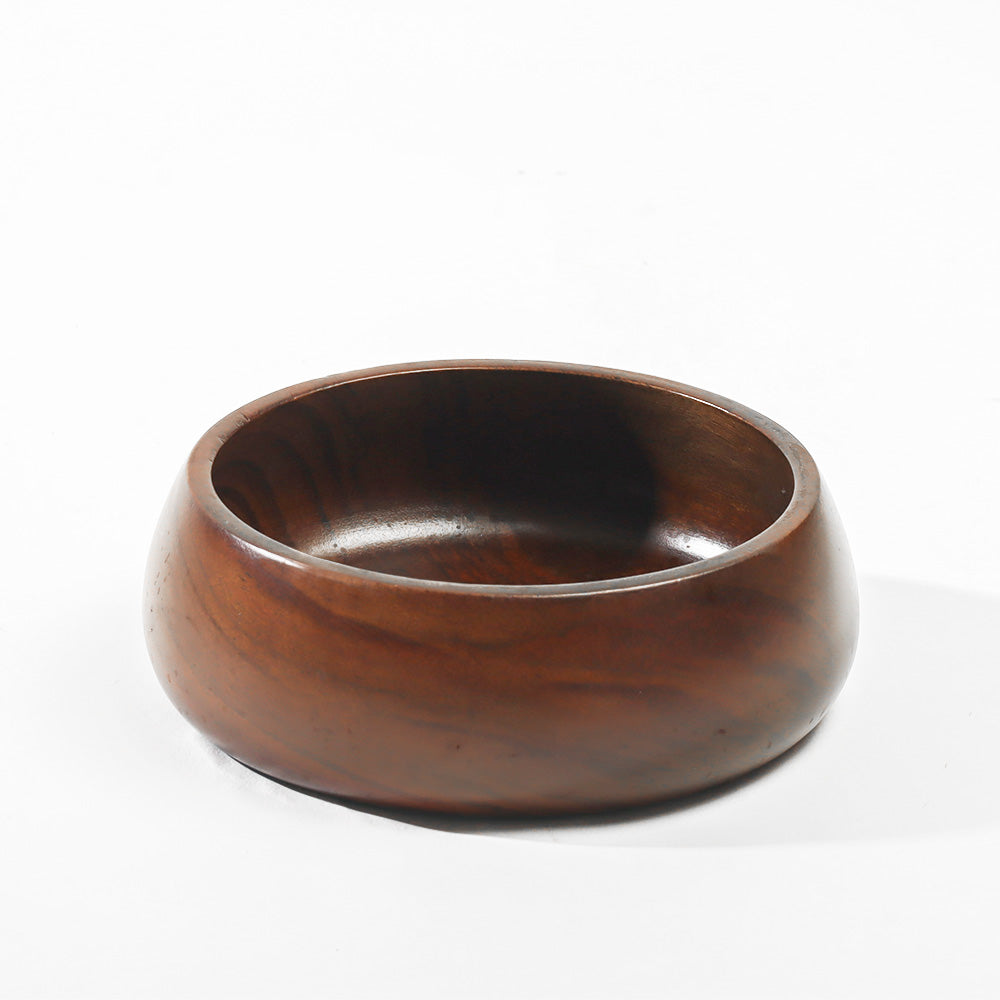 Acacia Wood Serving Bowl Medium - Walnut