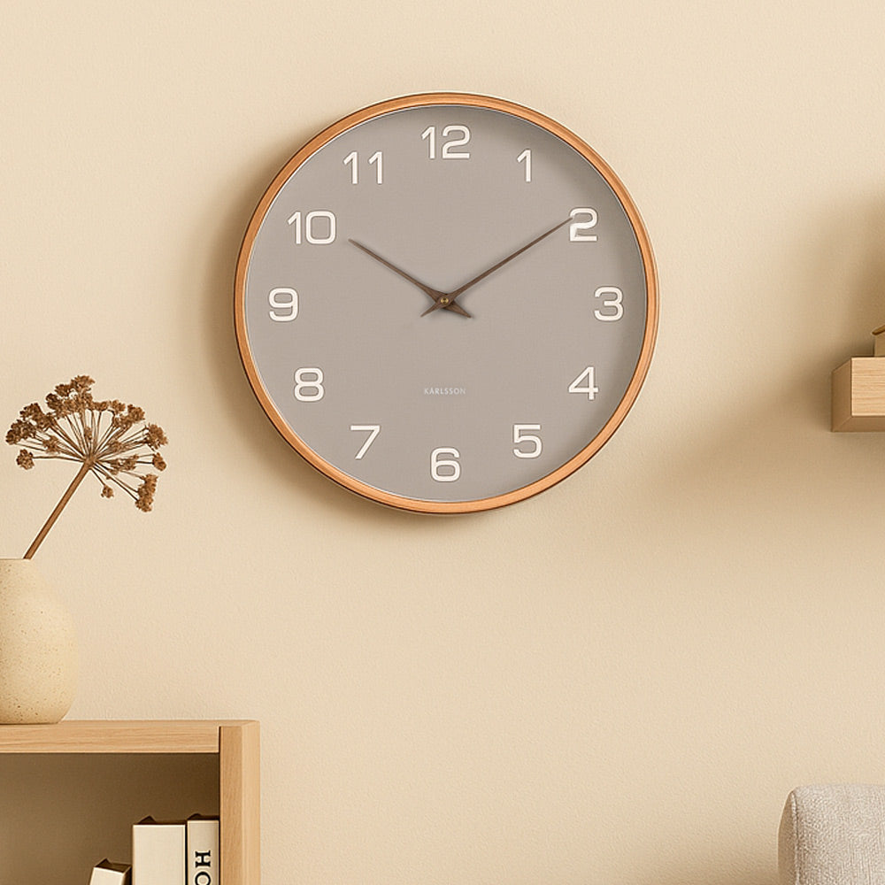 Acento Wall Clock 40cm - Grey