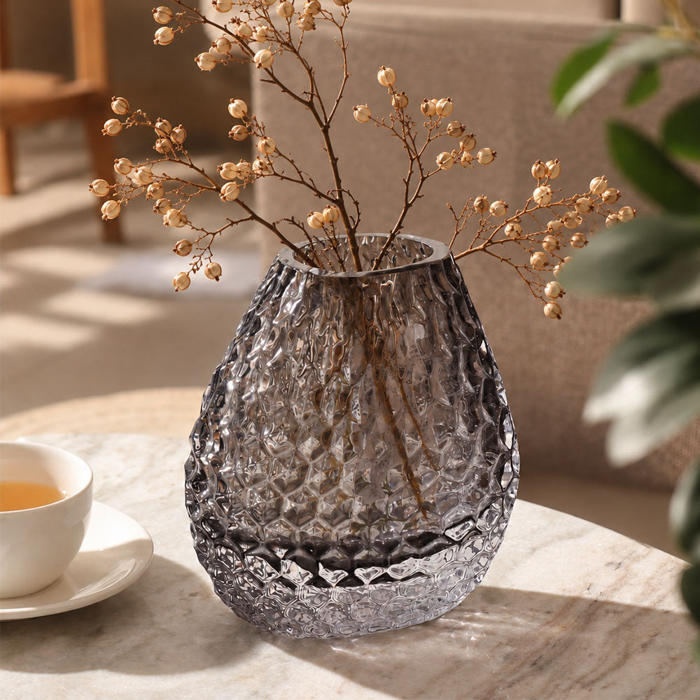Adorn Glass Vase Small - Grey