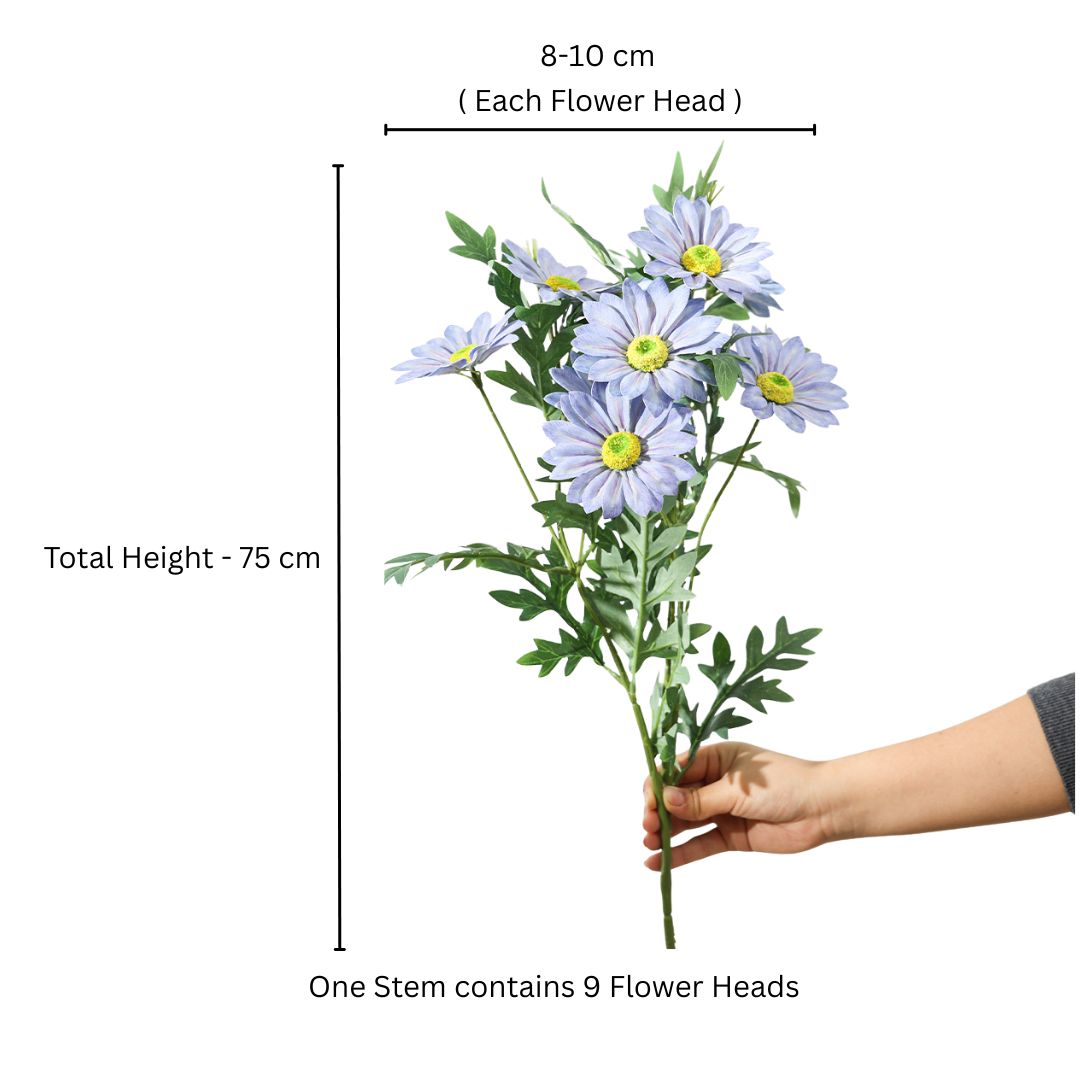 African Daisy Faux Stem - Blue