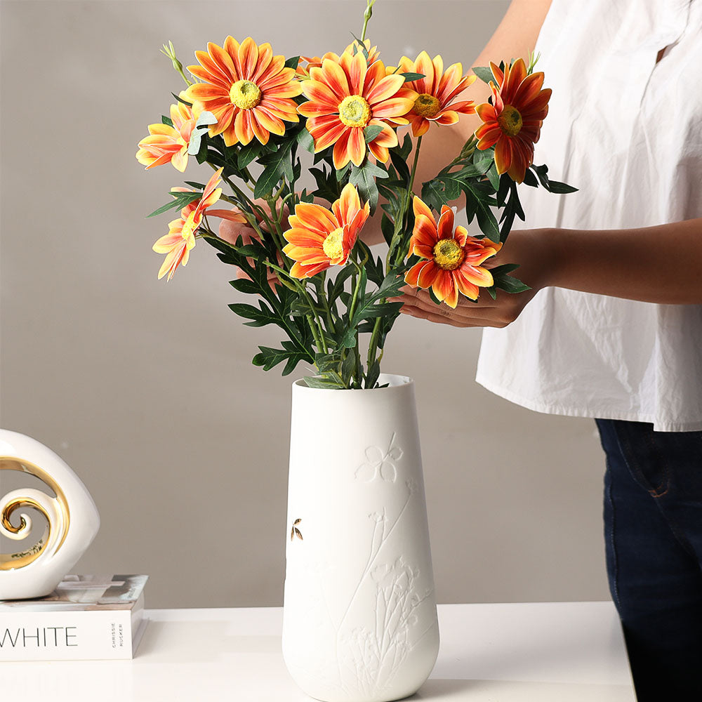 African Daisy Faux Stem - Orange