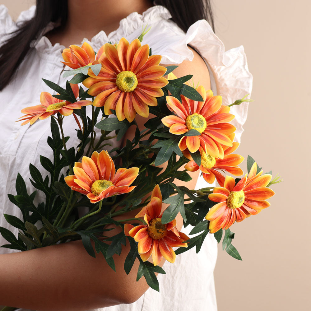 African Daisy Faux Stem - Orange