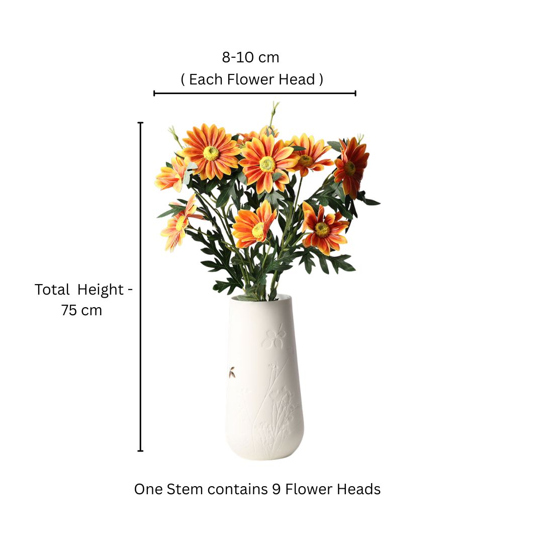 African Daisy Faux Stem - Orange