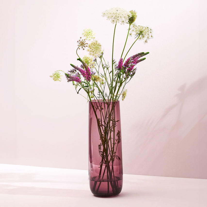 Ajana Glass Vase Tall - Berry